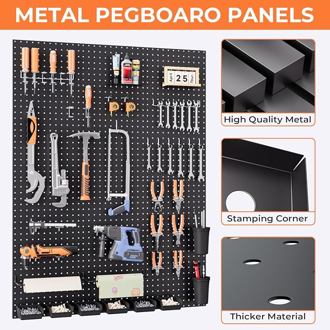 INCLY 48x36 Inch Metal Peg Board Kit - Image 4