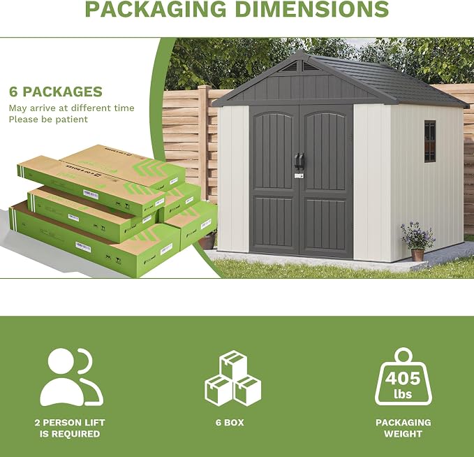 Patiowell 8 x 8 FT Plastic Outdoor Storage Shed - Image 6
