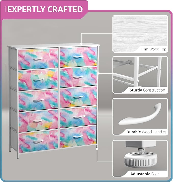 Sorbus Kids Dresser with 10 Drawers - Image 4
