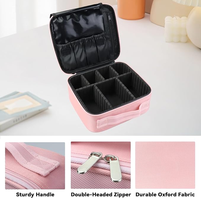 Travel Makeup Bag Makeup Cosmetic Train Case Organizer Portable Storage Bag - Image 4