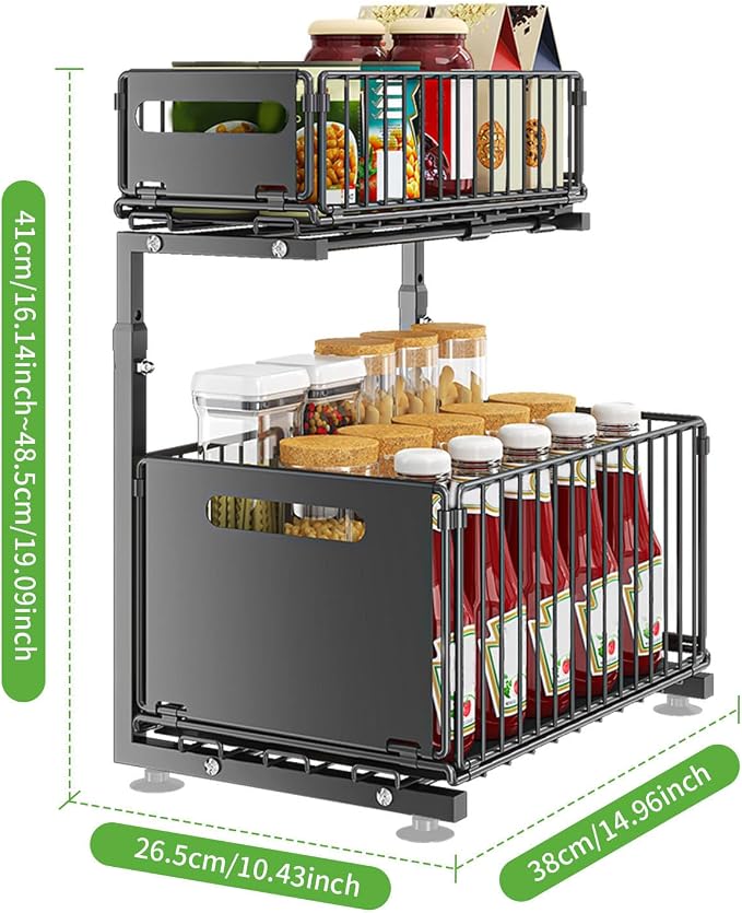 Under Sink Organizer 1 Pack, Pull Out Cabinet Organizer Shelf, Kitchen Bathroom - Image 4