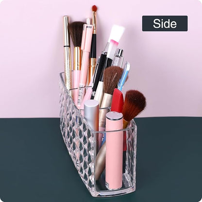 MOSIKER Makeup Brush Holder for Vanity, Acrylic Clear Small Compact Nail Hair - Image 6