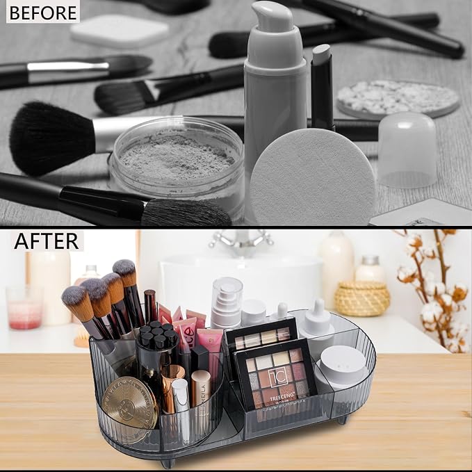 Cosmetic Makeup Storage Organizer, Countertop Makeup Perfume, Rotating Makeup - Image 4