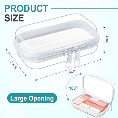 Hoolerry 4 Pcs Hard Clear Zipper Case Makeup Bags Plastic Pencil Pouch - Image 2