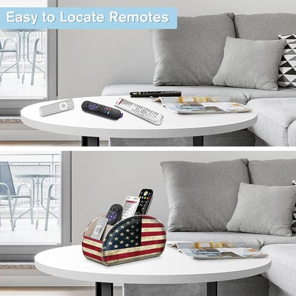 FINTIE Remote Control Holder, 5 Compartments Vegan Leather TV Remoter Caddy - Image 3