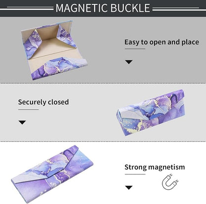 Foldable Glasses Case, Magnetic PU Leahter Sunglasses Case, Cute Hard Shell - Image 5