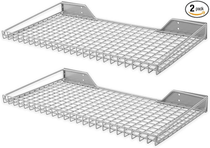 Wallmaster Heavy Duty Garage Wall Shelving 2 Pack 23.6"x11.8" Metal Wire by Wallmaster