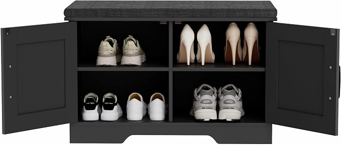 HOMSHO Farmhouse Shoe Storage Bench - Image 9