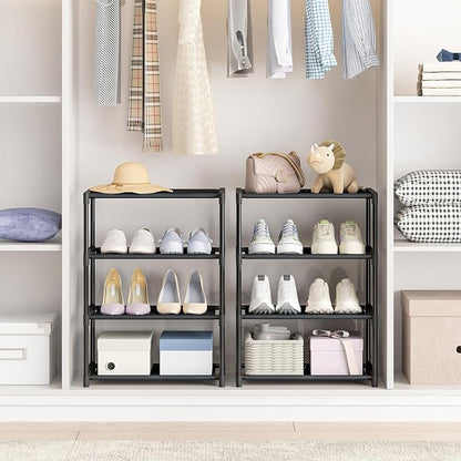 Autonomier 4 Tier Extra Small Shoe Rack, Narrow Stackable Kids Toddler Adult - Image 7