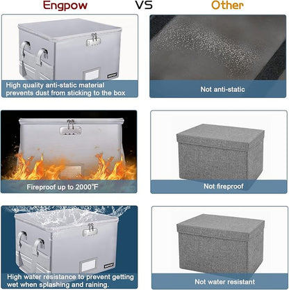 ENGPOW File Box with Lock, Fireproof Document Box with Zipper＆Pockets, - Image 5