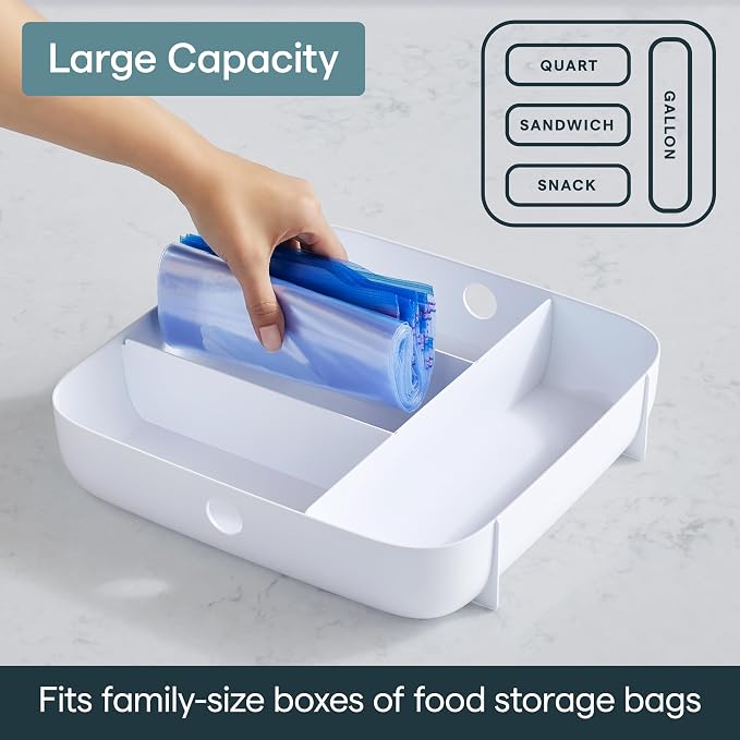 YouCopia StoraBag Food Bag Dispenser, Family Size 4-Slot, Plastic Sandwich Bags - Image 4