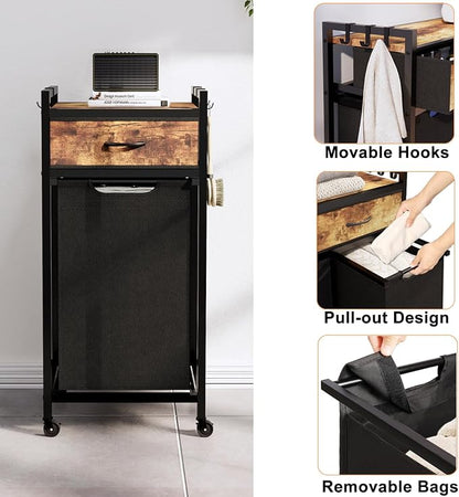 Laundry Hamper, Laundry Sorter, Rolling Laundry Basket - Image 4