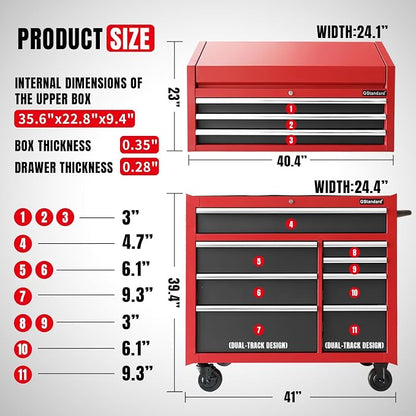 41-Inch Heavy-Duty Rolling Tool Chest Set - Image 4