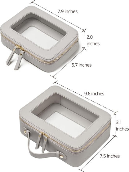 Popvibe Clear Makeup Bag Travel Cosmetic Case Transparent Toiletry Bag - Image 2
