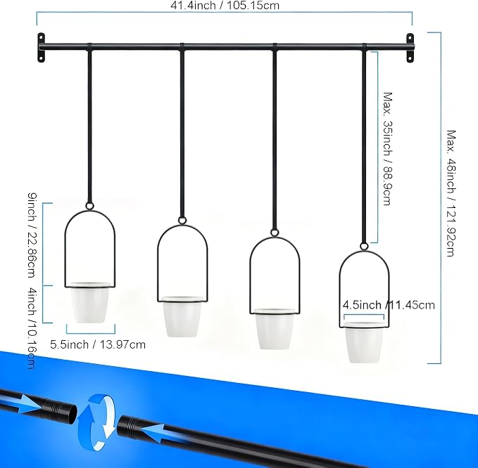 1set Metal Adjustable Hanging Planters - Image 2