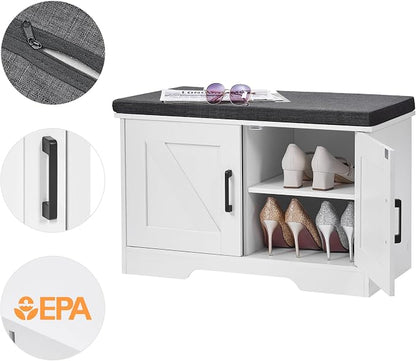 HOMSHO Farmhouse Shoe Storage Bench - Image 9