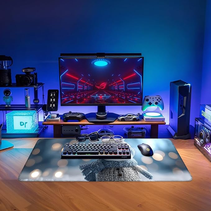 Christmas Snowman Gaming Mouse Pad 31.5"x11.8"Desk Mat Anti-Slip Rubber Base & - Image 9