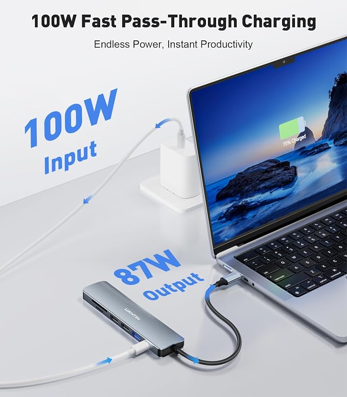 UANTIN USB C Hub, 7 in 1 Multiport Adapter - Image 4