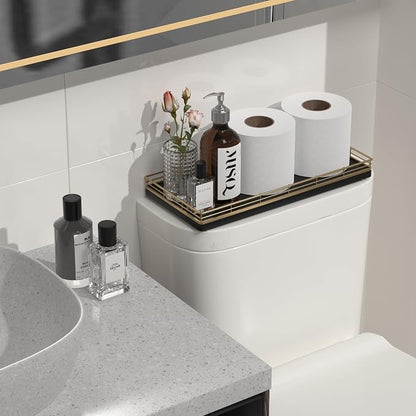 Oak Bathroom Toilet Tank Tray, for Perfume Makeup Candle Kitchen Counter Coffee - Image 2
