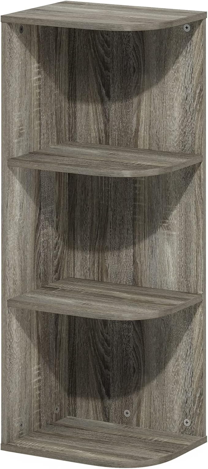 Furinno PASIR Book Shelf, 3-Tier Corner Bookshelf, Open Shelves Bookcase 9.3 x by Furinno-FitsYourSpaceFitsYourBudget