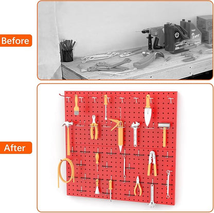 TORACK Metal Pegboard Wall Organizer 24" x 24" or 12" x 48" - Image 8