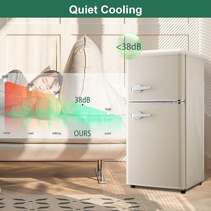 Retro Mini Fridge, 3.2 Cu. Ft. Small Refrigerator - Image 6