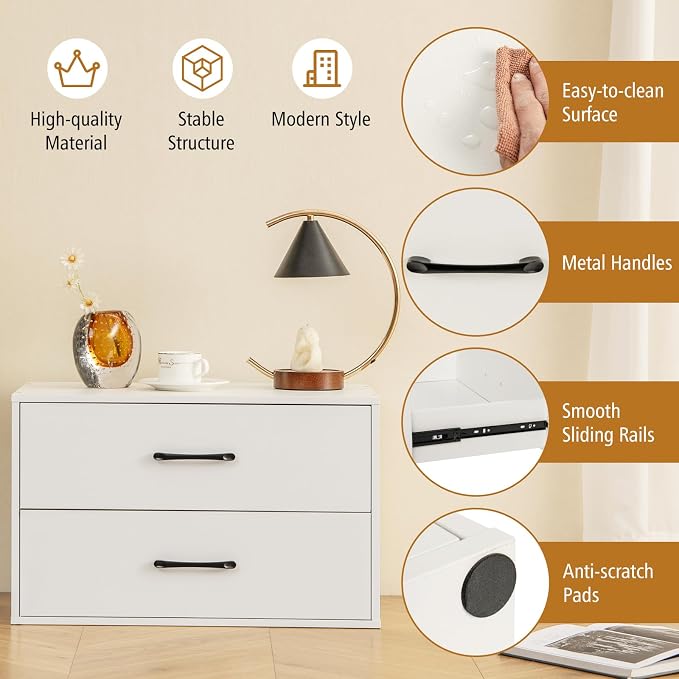 Giantex Stackable 2-Drawer Dressers - Image 6