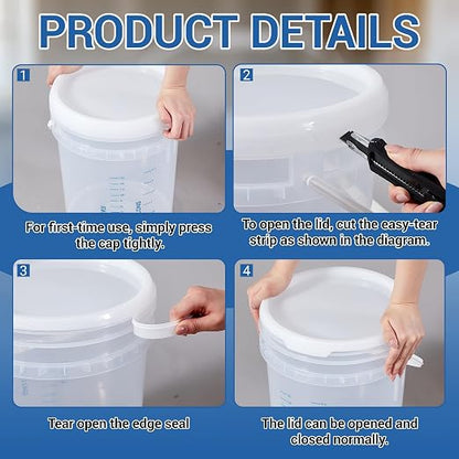Lounsweer 5 Gallon 2 Pack Clear Bucket - Image 3