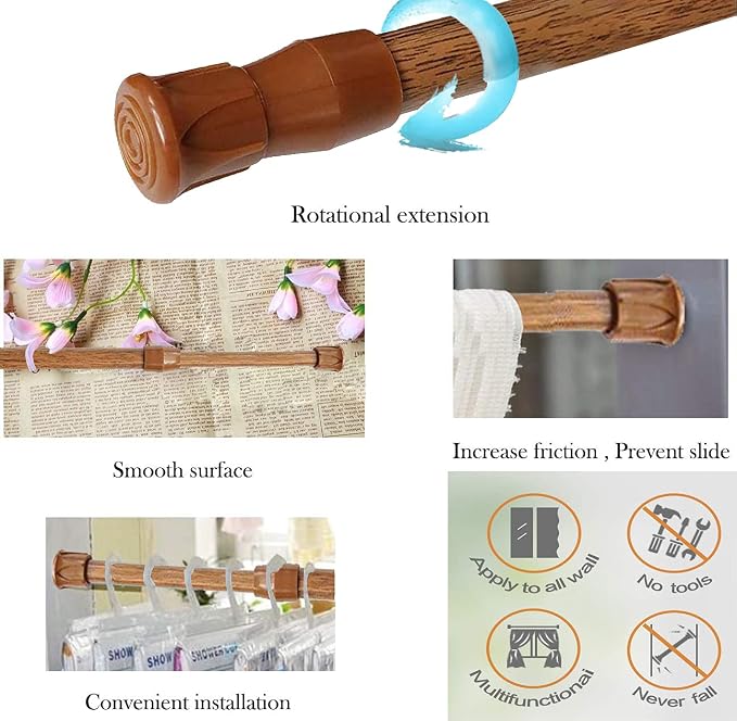 2 Pack Small Tension Rods 15.7 in to 28 Curtain Rods Window Rods in Extendable - Image 4