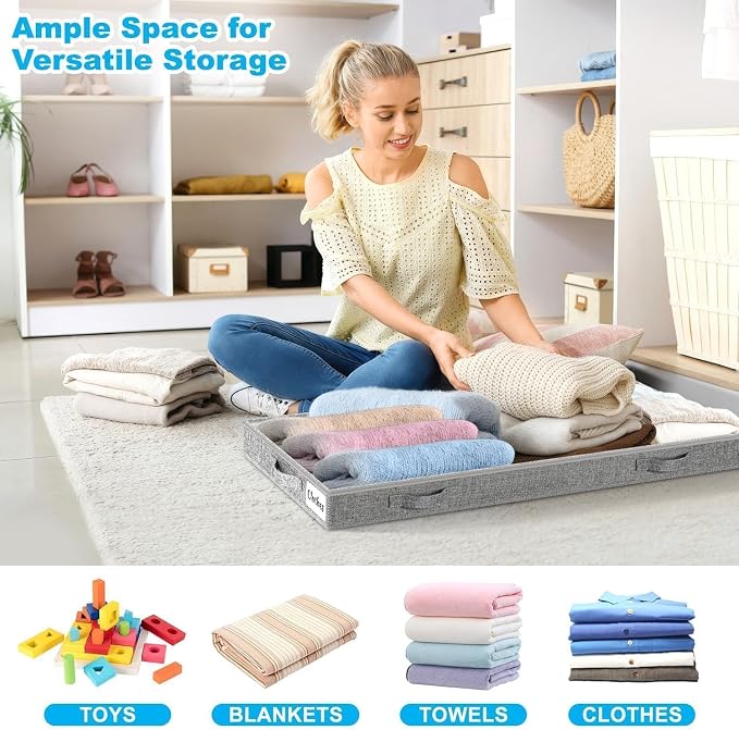 3 Inch Low Profile Under Bed Storage Drawer 2 Pack, Lightweight Underbed - Image 4