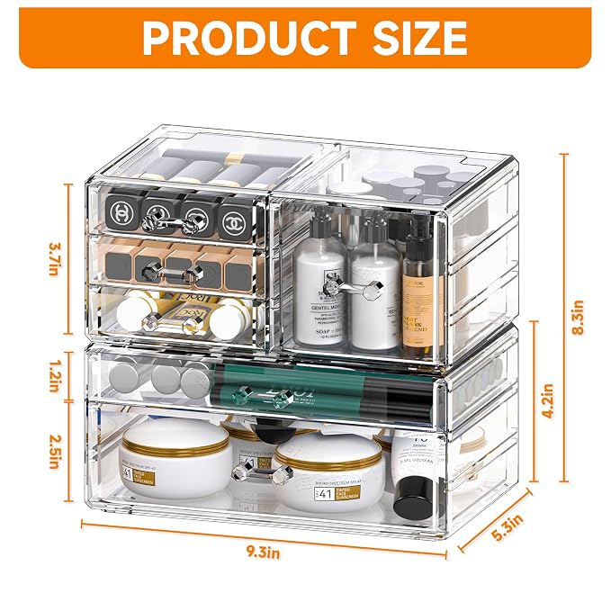 Cq acrylic 2 Pack Clear Desk Organizer - Image 3
