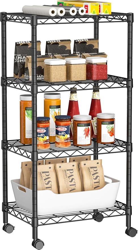 Golpart Small Shelves Storage Wire Metal Adjustable Shelf Unit by Golpart
