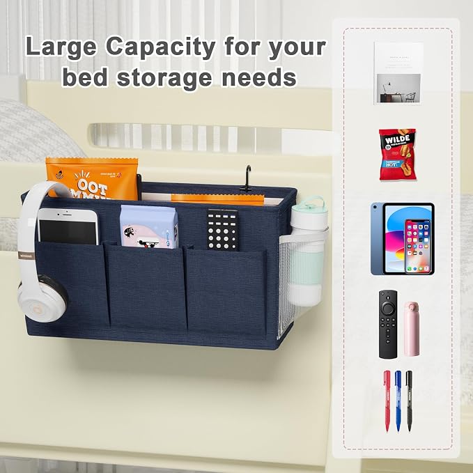 Dual-purpose Bedside Caddy Bedside Organizer, Bed Caddy - Image 4