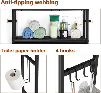 YBING Black Over The Toilet Storage Cabinet, Over Toilet Bathroom Organizer - Image 6