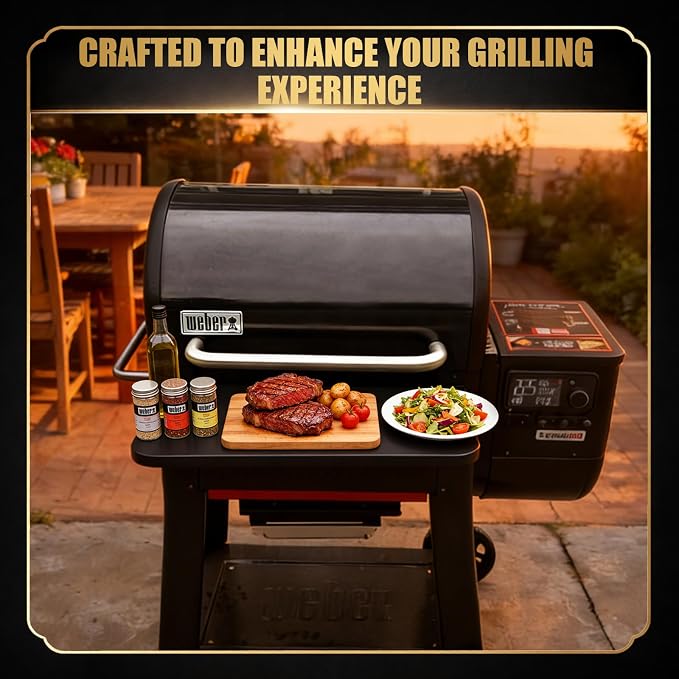 QuliMetal Foldable Front Shelf for Weber Searwood 600/Smoque, 22.80" Grill - Image 5