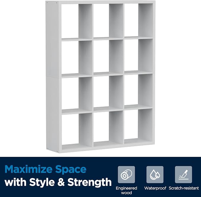 12-Cube Storage Organizer, Wooden Cube Shelf Bookcase - Image 8