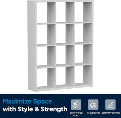 12-Cube Storage Organizer, Wooden Cube Shelf Bookcase - Image 8