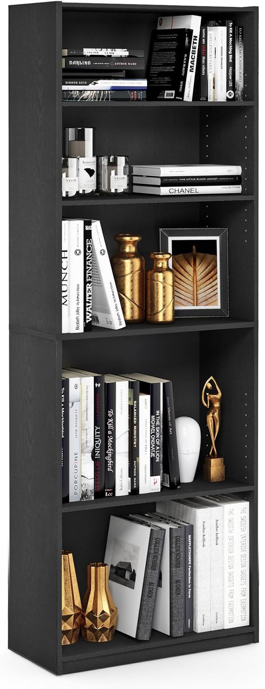 Furinno Jaya Book Shelf, 5-Tier Bookshelf, Bookcase by Furinno-FitsYourSpaceFitsYourBudget