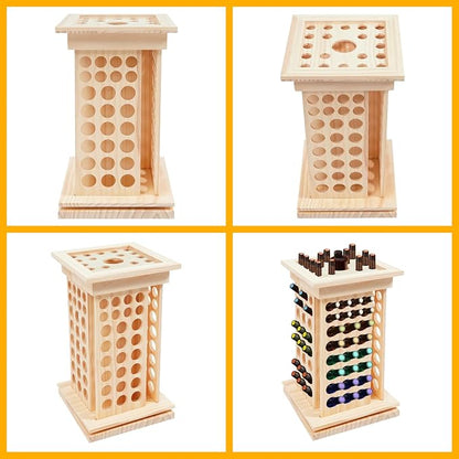 125-Slot Wooden Essential Oil Display Rack, Rotating 360° Organizer - Image 5