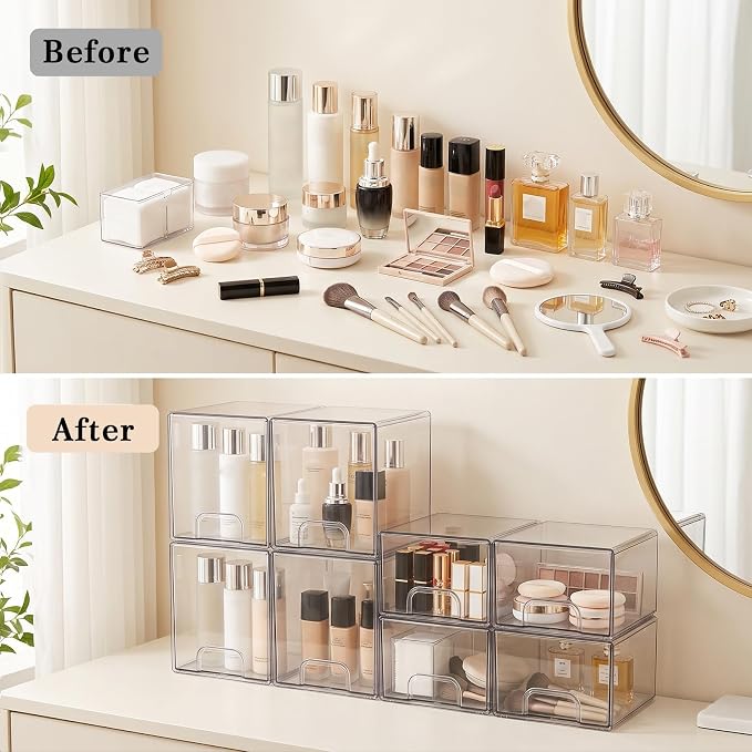 Clear Stackable Storage Drawers: Baby Bottle Storage Organizer, Acrylic Bottles - Image 6