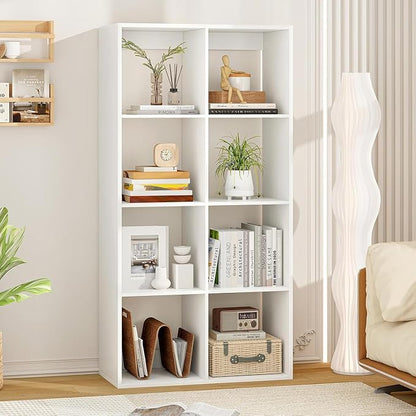 POWERSTONE 8 Cube Storage Organizer Set of 2, 4 Tier Cubby Bookshelf - Image 2