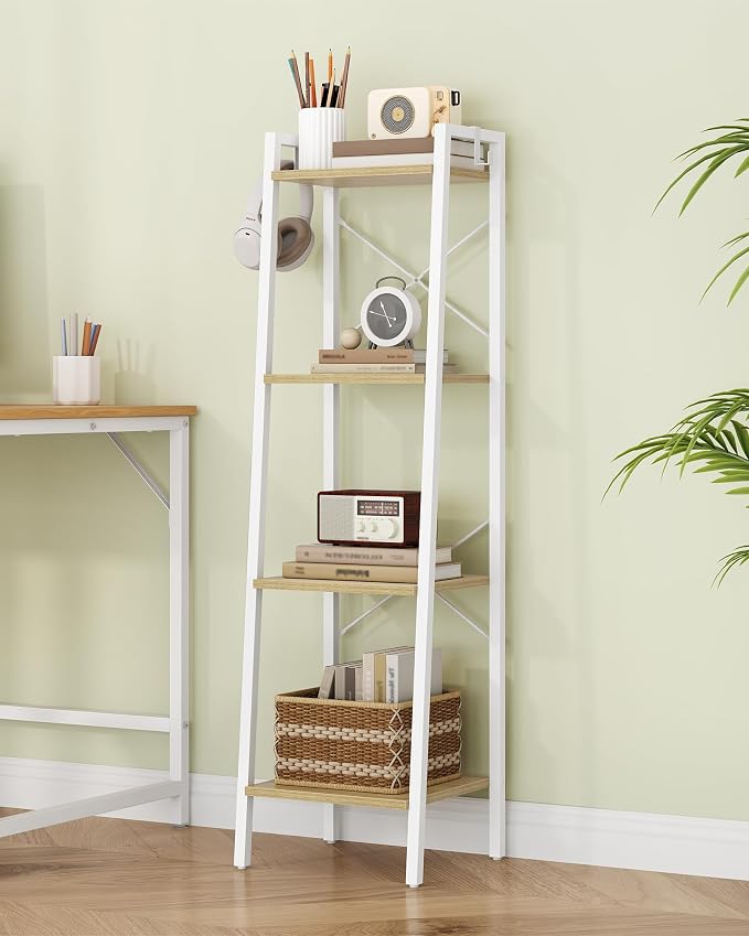 Hzuaneri Ladder Shelf, Freestanding Corner Storage Shelf | Bookcase - Image 3