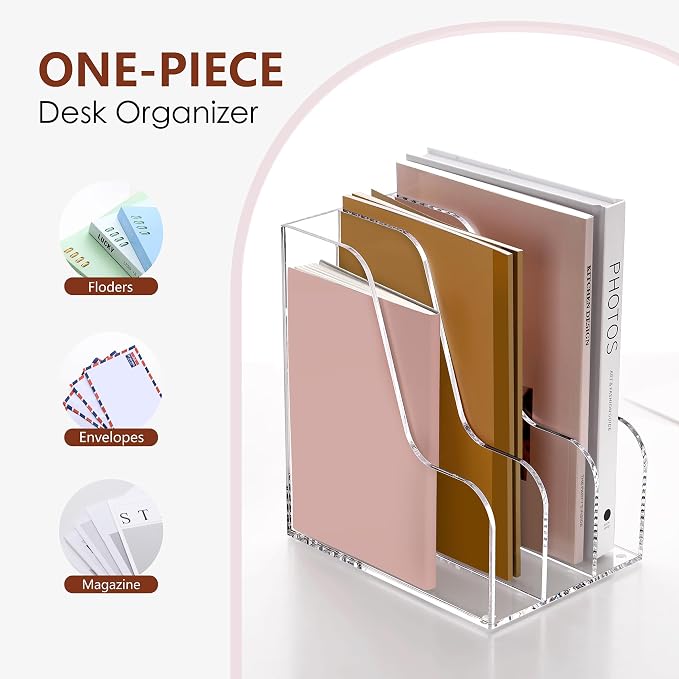 SANRUI Acrylic File Organizer, Compact Desk Organizer - Image 8