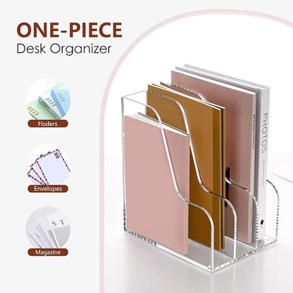 SANRUI Acrylic File Organizer, Compact Desk Organizer - Image 8