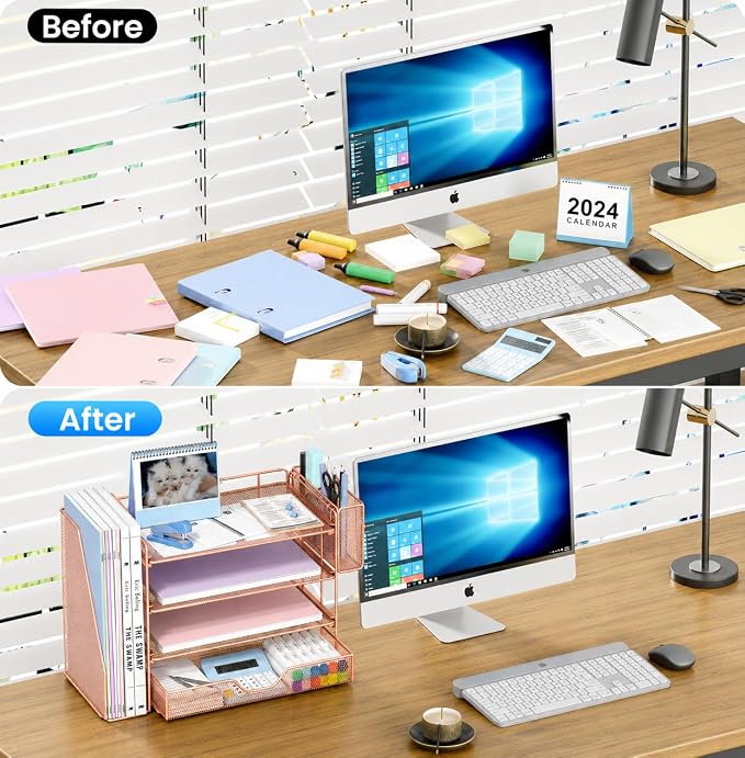 OPNICE Desk Organizer, 4-Tier Desktop File Organizer - Image 2