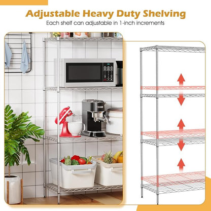 PayLessHere 4 Tier Shelving Unit 13.4" D×35" W×53.7" H Metal Shelving Standing - Image 5