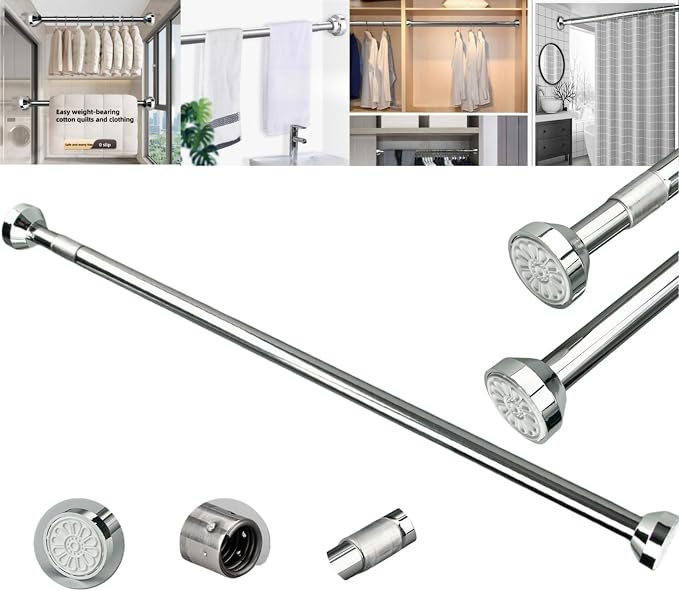 wardrobe pole, 2-inch diameter adjustable spring tension cabinet pole, 304 by XLRPAT