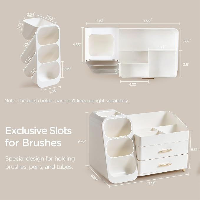 HBlife Makeup Organizer with Brush Holder - Image 3