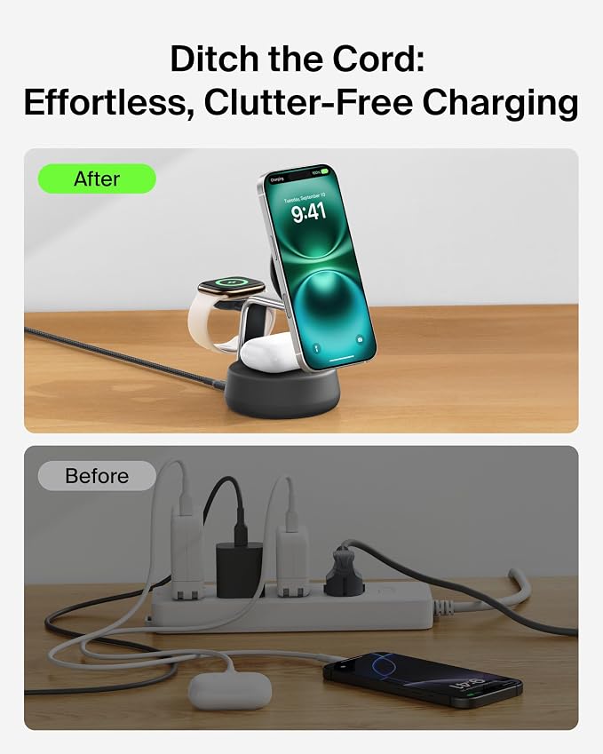 Belkin MagSafe Charger Compatible, 3-in-1 Charging Station, Qi2.2 25W w/Cooling - Image 6