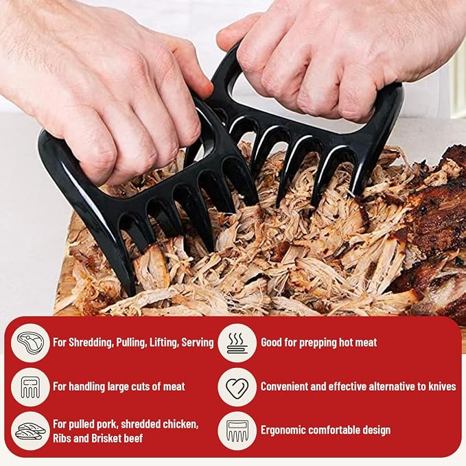 Medium 8L BBQ Prep Tub with Lid & 2 pcs Meat Shredder Claws, Collapsible - Image 4